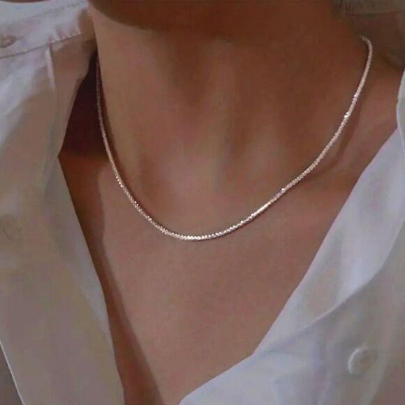 925 silver sparkling Chain Necklace - Picture 11 of 13